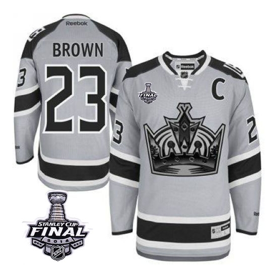 Dustin Brown Los Angeles Kings Premier 2014 Stanley Cup 2014 Stadium Series Reebok Jersey - Grey