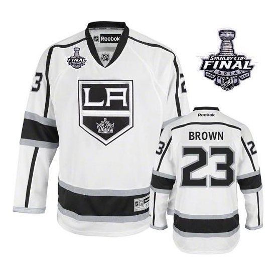 Dustin Brown Los Angeles Kings Premier Away 2014 Stanley Cup Reebok Jersey - White