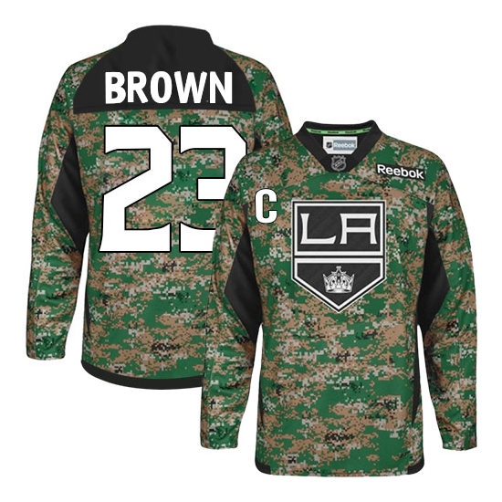 Dustin Brown Los Angeles Kings Youth Camo Authentic Veterans Day Practice Reebok Jersey - Brown