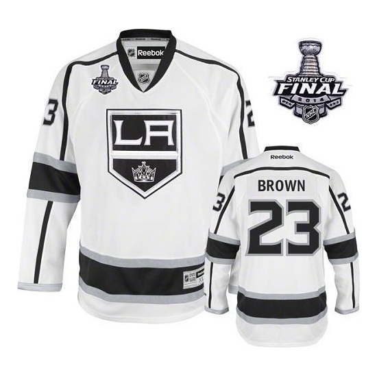 Dustin Brown Los Angeles Kings Youth Premier Away 2014 Stanley Cup Reebok Jersey - White