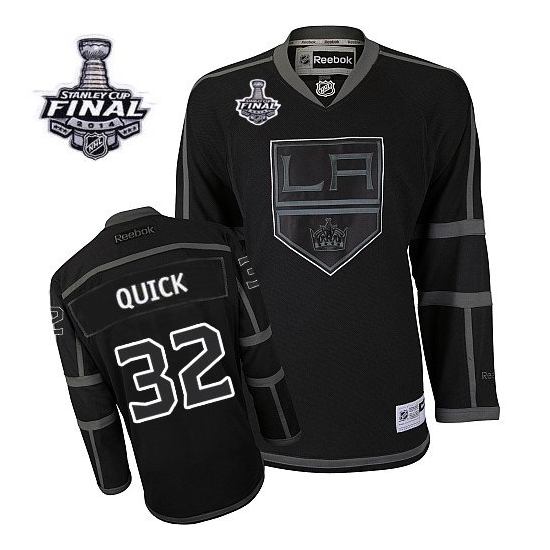 Jonathan Quick Los Angeles Kings Premier 2014 Stanley Cup Reebok Jersey - Black Ice