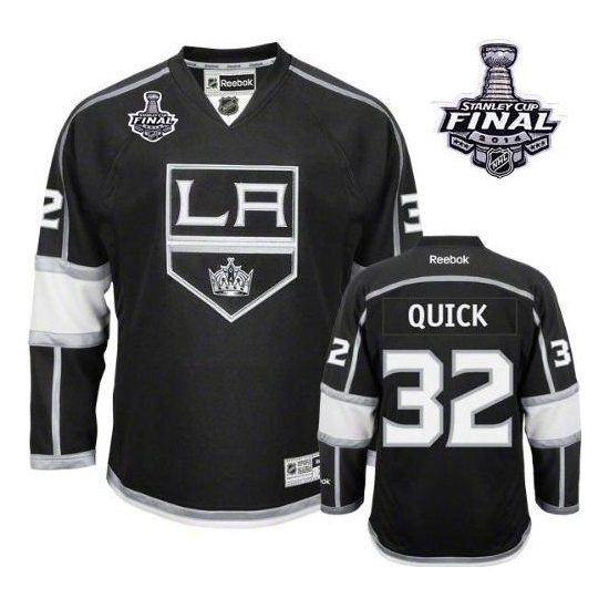 Jonathan Quick Los Angeles Kings Premier Home 2014 Stanley Cup Reebok Jersey - Black