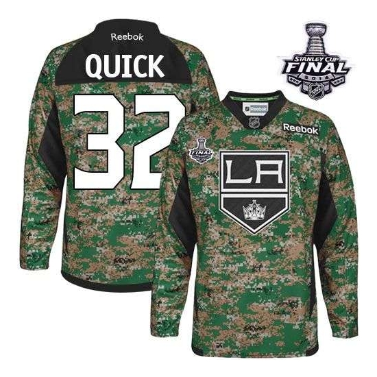 Jonathan Quick Los Angeles Kings Authentic 2014 Stanley Cup Veterans Day Practice Reebok Jersey - Camo