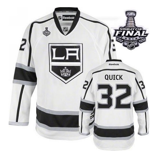 Jonathan Quick Los Angeles Kings Authentic Away 2014 Stanley Cup Reebok Jersey - White