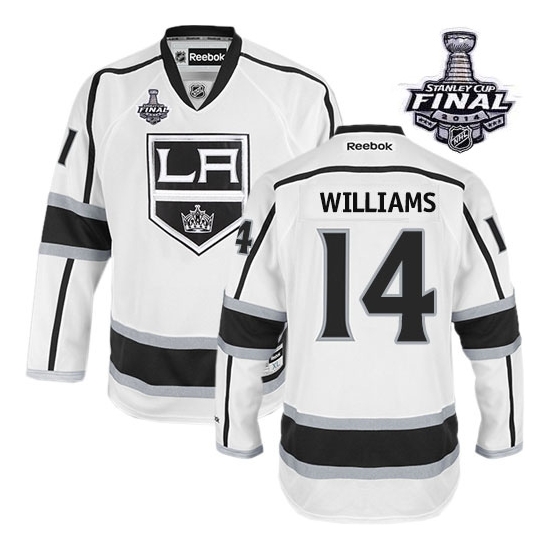 Justin Williams Los Angeles Kings Premier Away 2014 Stanley Cup Reebok Jersey - White