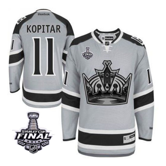 Anze Kopitar Los Angeles Kings Premier 2014 Stanley Cup 2014 Stadium Series Reebok Jersey - Grey