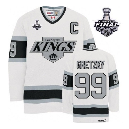 Wayne Gretzky Los Angeles Kings Authentic 2014 Stanley Cup Throwback CCM Jersey - White