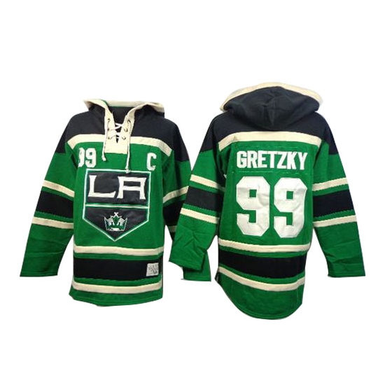 Wayne Gretzky Los Angeles Kings Old Time Hockey Premier St. Patrick's Day McNary Lace Hoodie Jersey - Green