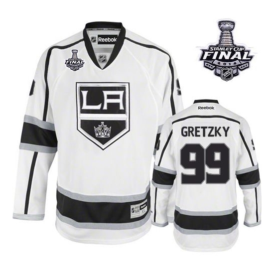 Wayne Gretzky Los Angeles Kings Premier Away 2014 Stanley Cup Reebok Jersey - White