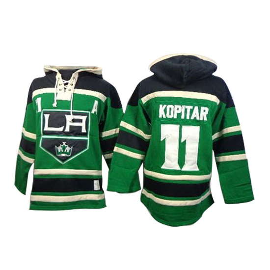 Anze Kopitar Los Angeles Kings Old Time Hockey Premier St. Patrick's Day McNary Lace Hoodie Jersey - Green