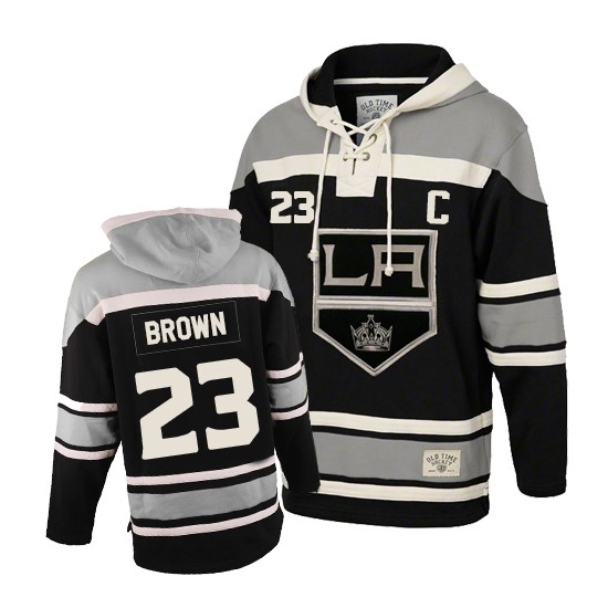 Dustin Brown Los Angeles Kings Old Time Hockey Premier Sawyer Hooded Sweatshirt Jersey - Black