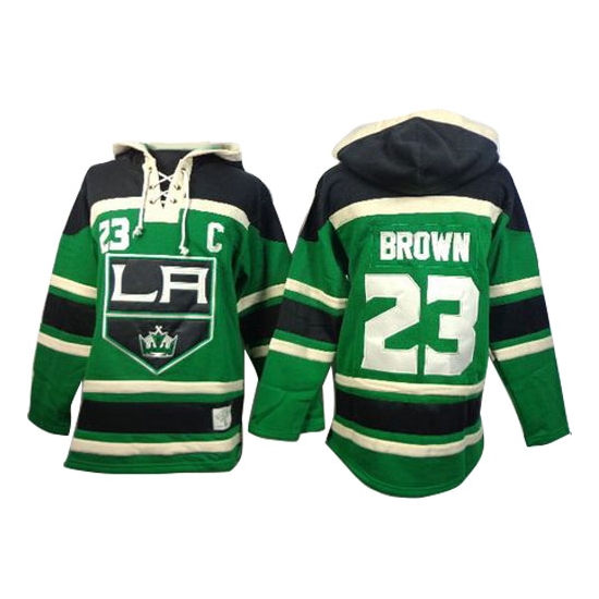 Dustin Brown Los Angeles Kings Old Time Hockey Premier St. Patrick's Day McNary Lace Hoodie Jersey - Green