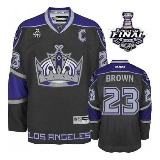 Dustin Brown Los Angeles Kings Authentic Third 2014 Stanley Cup Reebok Jersey - Black