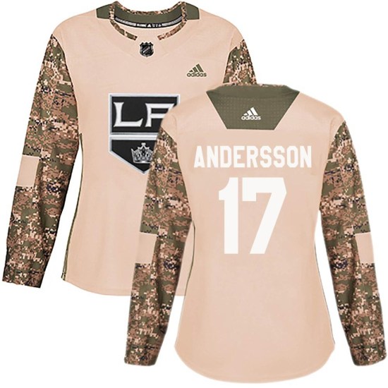 Lias Andersson Los Angeles Kings Women's Authentic Veterans Day Practice Adidas Jersey - Camo