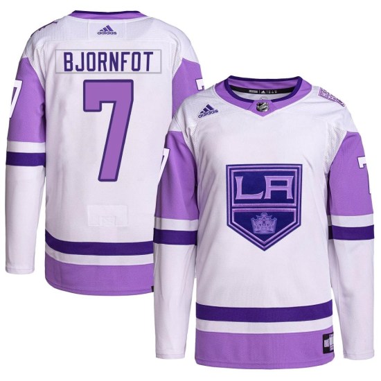 Tobias Bjornfot Los Angeles Kings Authentic Hockey Fights Cancer Primegreen Adidas Jersey - White/Purple