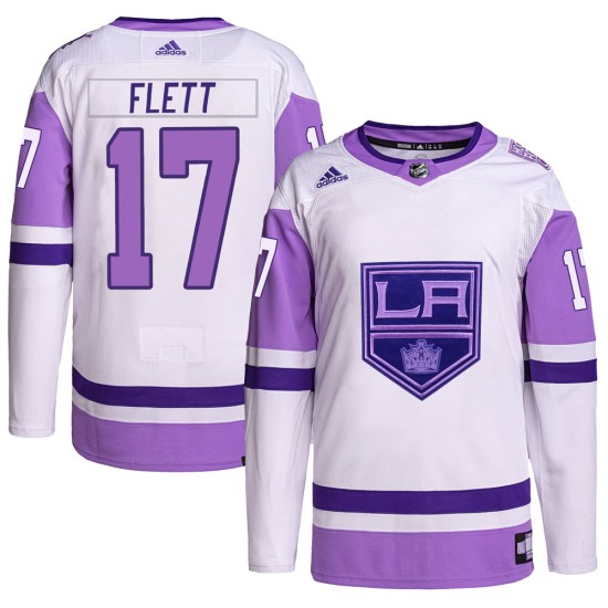 Bill Flett Los Angeles Kings Authentic Hockey Fights Cancer Primegreen Adidas Jersey - White/Purple