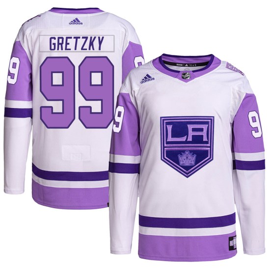 Wayne Gretzky Los Angeles Kings Authentic Hockey Fights Cancer Primegreen Adidas Jersey - White/Purple