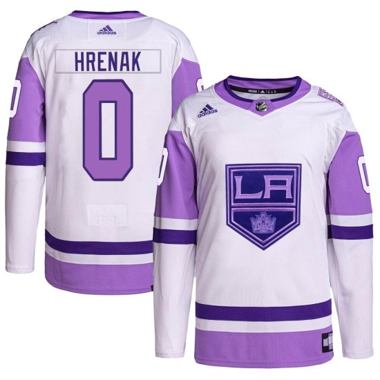 David Hrenak Los Angeles Kings Authentic Hockey Fights Cancer Primegreen Adidas Jersey - White/Purple