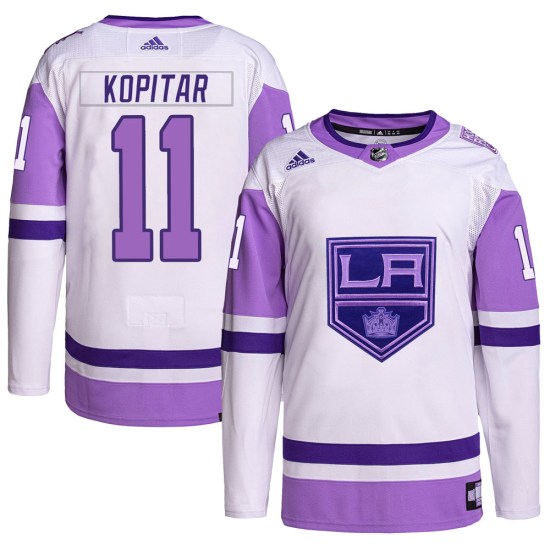 Anze Kopitar Los Angeles Kings Authentic Hockey Fights Cancer Primegreen Adidas Jersey - White/Purple