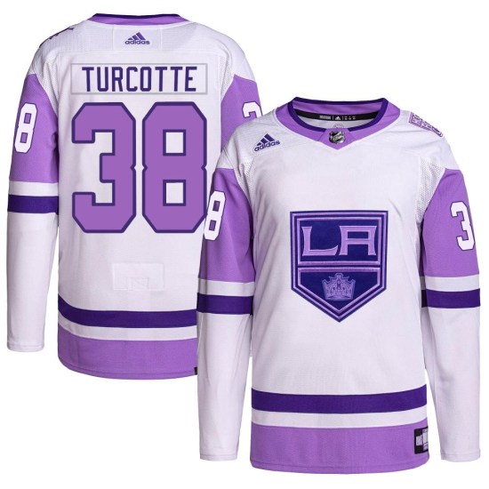 Alex Turcotte Los Angeles Kings Authentic Hockey Fights Cancer Primegreen Adidas Jersey - White/Purple