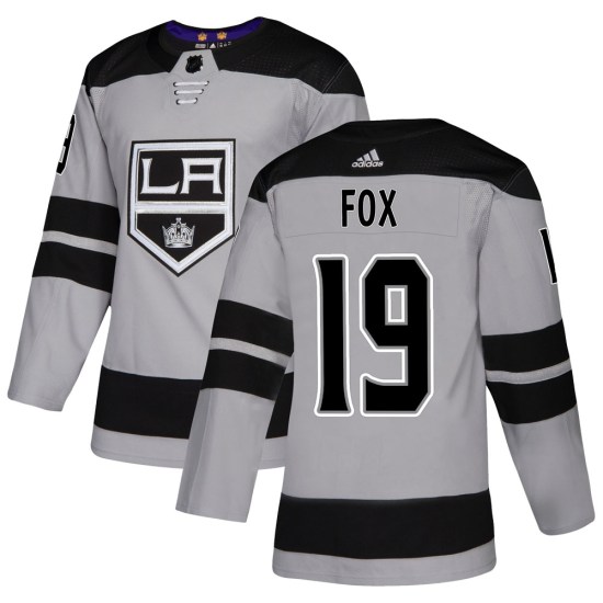 Jim Fox Los Angeles Kings Authentic Alternate Adidas Jersey - Gray