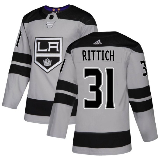 David Rittich Los Angeles Kings Authentic Alternate Adidas Jersey - Gray