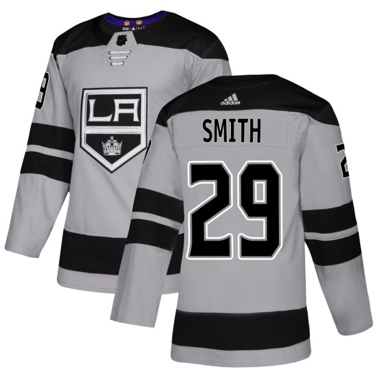 Billy Smith Los Angeles Kings Authentic Alternate Adidas Jersey - Gray
