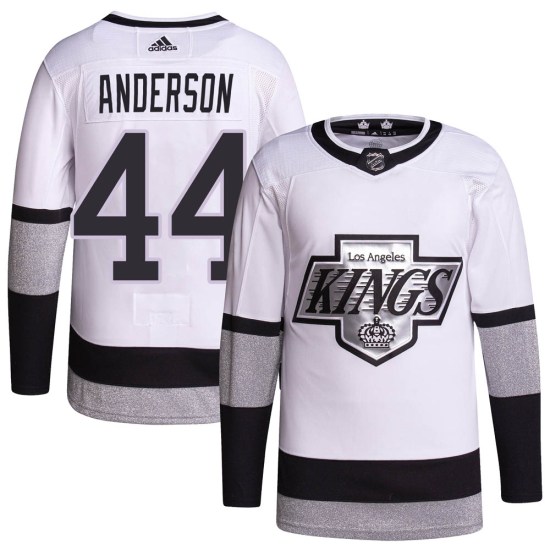 Mikey Anderson Los Angeles Kings Youth Authentic 2021/22 Alternate Primegreen Pro Player Adidas Jersey - White