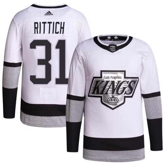 David Rittich Los Angeles Kings Youth Authentic 2021/22 Alternate Primegreen Pro Player Adidas Jersey - White