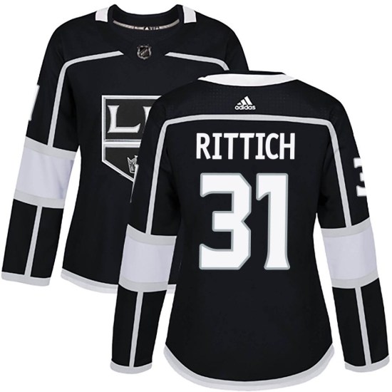 David Rittich Los Angeles Kings Women's Authentic Home Adidas Jersey - Black