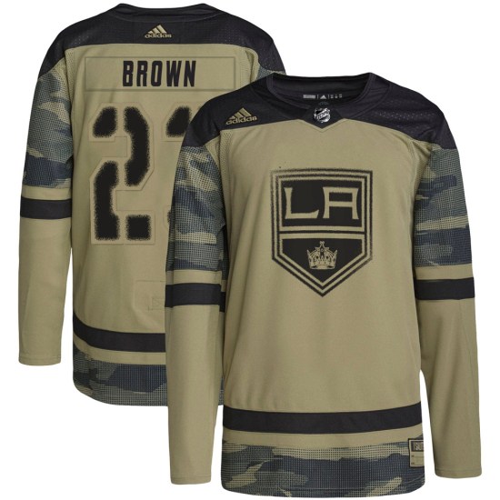 Dustin Brown Los Angeles Kings Youth Authentic Camo Military Appreciation Practice Adidas Jersey - Brown