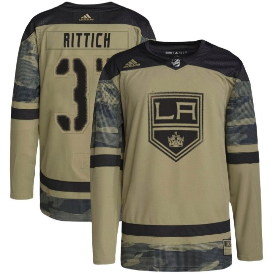David Rittich Los Angeles Kings Youth Authentic Military Appreciation Practice Adidas Jersey - Camo
