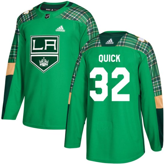 Jonathan Quick Los Angeles Kings Authentic St. Patrick's Day Practice Adidas Jersey - Green