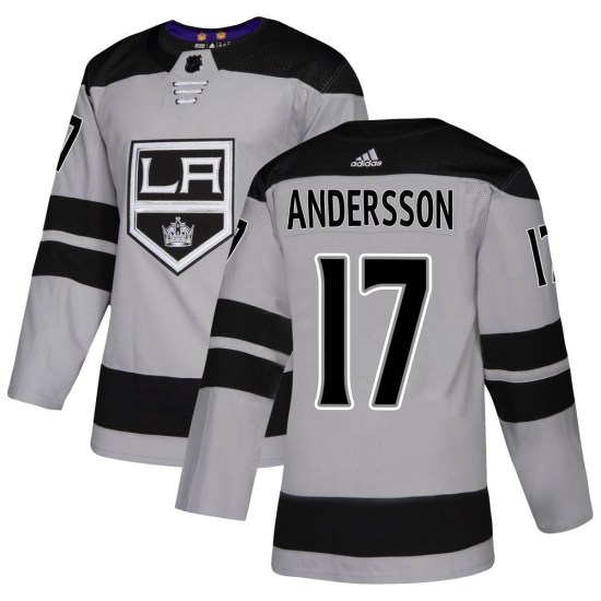 Lias Andersson Los Angeles Kings Youth Authentic Alternate Adidas Jersey - Gray