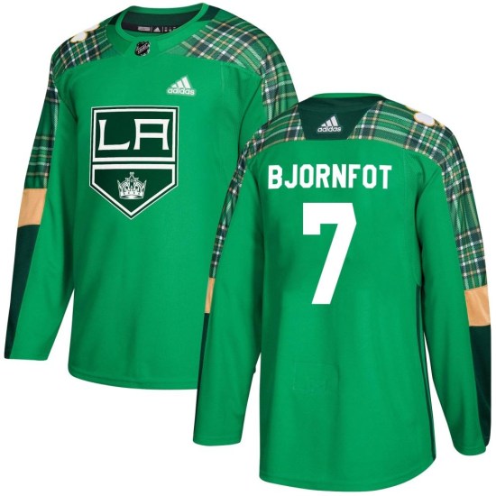 Tobias Bjornfot Los Angeles Kings Youth Authentic St. Patrick's Day Practice Adidas Jersey - Green