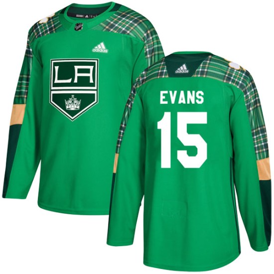 Daryl Evans Los Angeles Kings Youth Authentic St. Patrick's Day Practice Adidas Jersey - Green