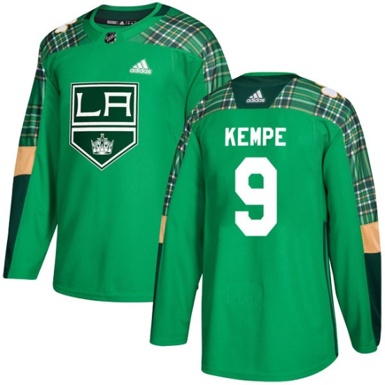 Adrian Kempe Los Angeles Kings Youth Authentic St. Patrick's Day Practice Adidas Jersey - Green