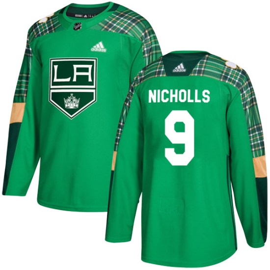 Bernie Nicholls Los Angeles Kings Youth Authentic St. Patrick's Day Practice Adidas Jersey - Green