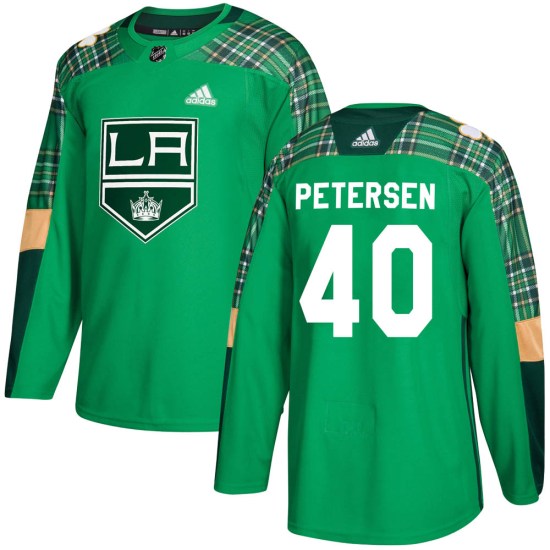 Cal Petersen Los Angeles Kings Youth Authentic St. Patrick's Day Practice Adidas Jersey - Green