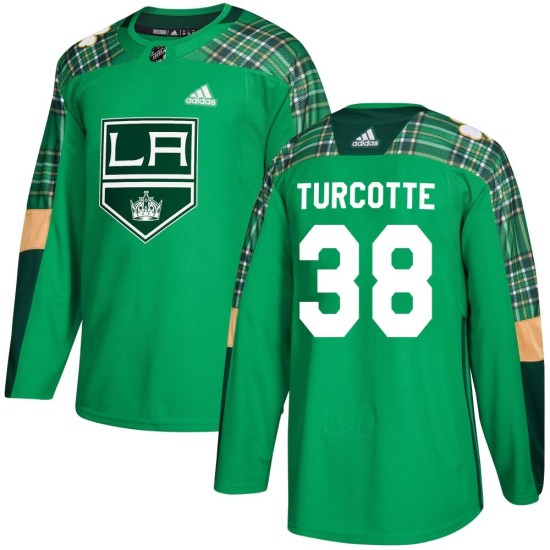 Alex Turcotte Los Angeles Kings Youth Authentic St. Patrick's Day Practice Adidas Jersey - Green