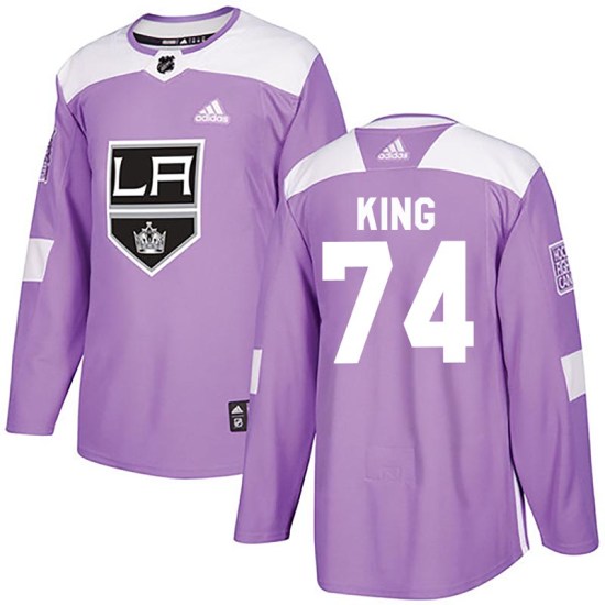 Dwight King Los Angeles Kings Authentic Fights Cancer Practice Adidas Jersey - Purple