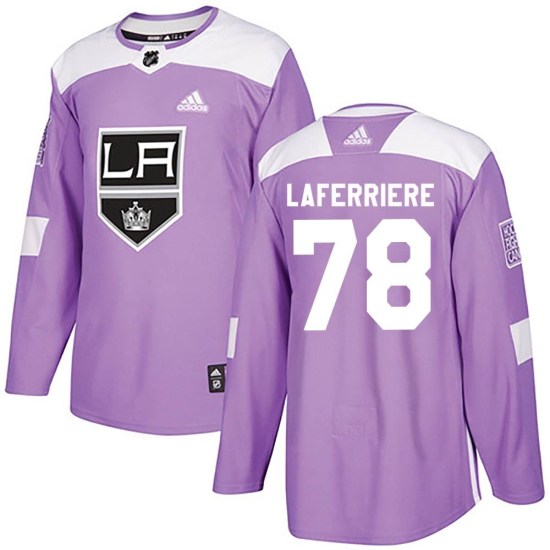 Alex Laferriere Los Angeles Kings Authentic Fights Cancer Practice Adidas Jersey - Purple