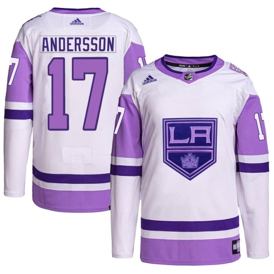 Lias Andersson Los Angeles Kings Youth Authentic Hockey Fights Cancer Primegreen Adidas Jersey - White/Purple