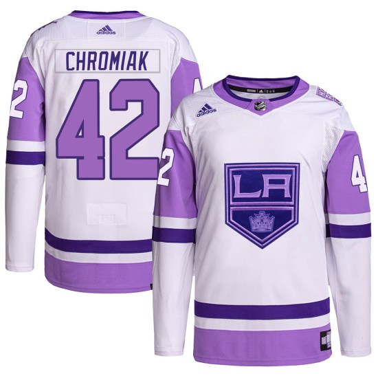 Martin Chromiak Los Angeles Kings Youth Authentic Hockey Fights Cancer Primegreen Adidas Jersey - White/Purple