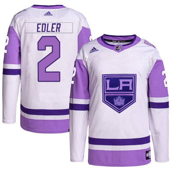 Alexander Edler Los Angeles Kings Youth Authentic Hockey Fights Cancer Primegreen Adidas Jersey - White/Purple