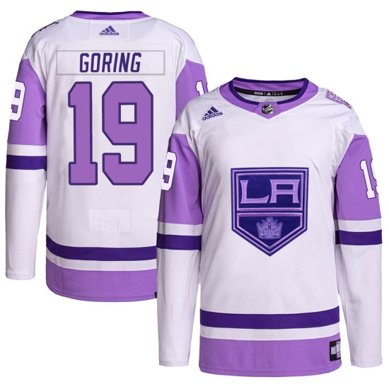 Butch Goring Los Angeles Kings Youth Authentic Hockey Fights Cancer Primegreen Adidas Jersey - White/Purple