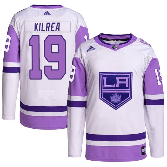 Brian Kilrea Los Angeles Kings Youth Authentic Hockey Fights Cancer Primegreen Adidas Jersey - White/Purple