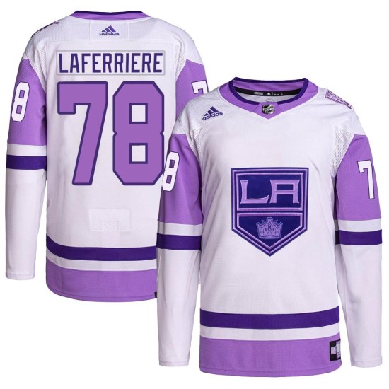 Alex Laferriere Los Angeles Kings Youth Authentic Hockey Fights Cancer Primegreen Adidas Jersey - White/Purple