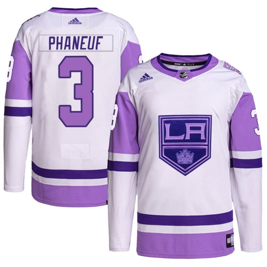 Dion Phaneuf Los Angeles Kings Youth Authentic Hockey Fights Cancer Primegreen Adidas Jersey - White/Purple