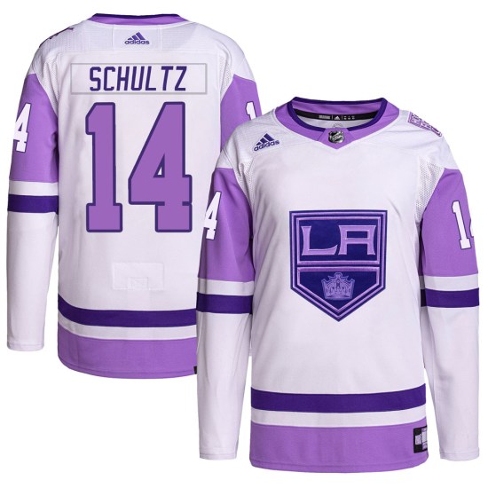 Dave Schultz Los Angeles Kings Youth Authentic Hockey Fights Cancer Primegreen Adidas Jersey - White/Purple